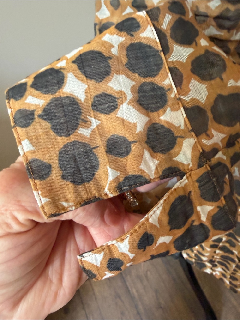 NIC+ZOE Black and Tan Printed Button-Front Blouse - Picture 9 of 12